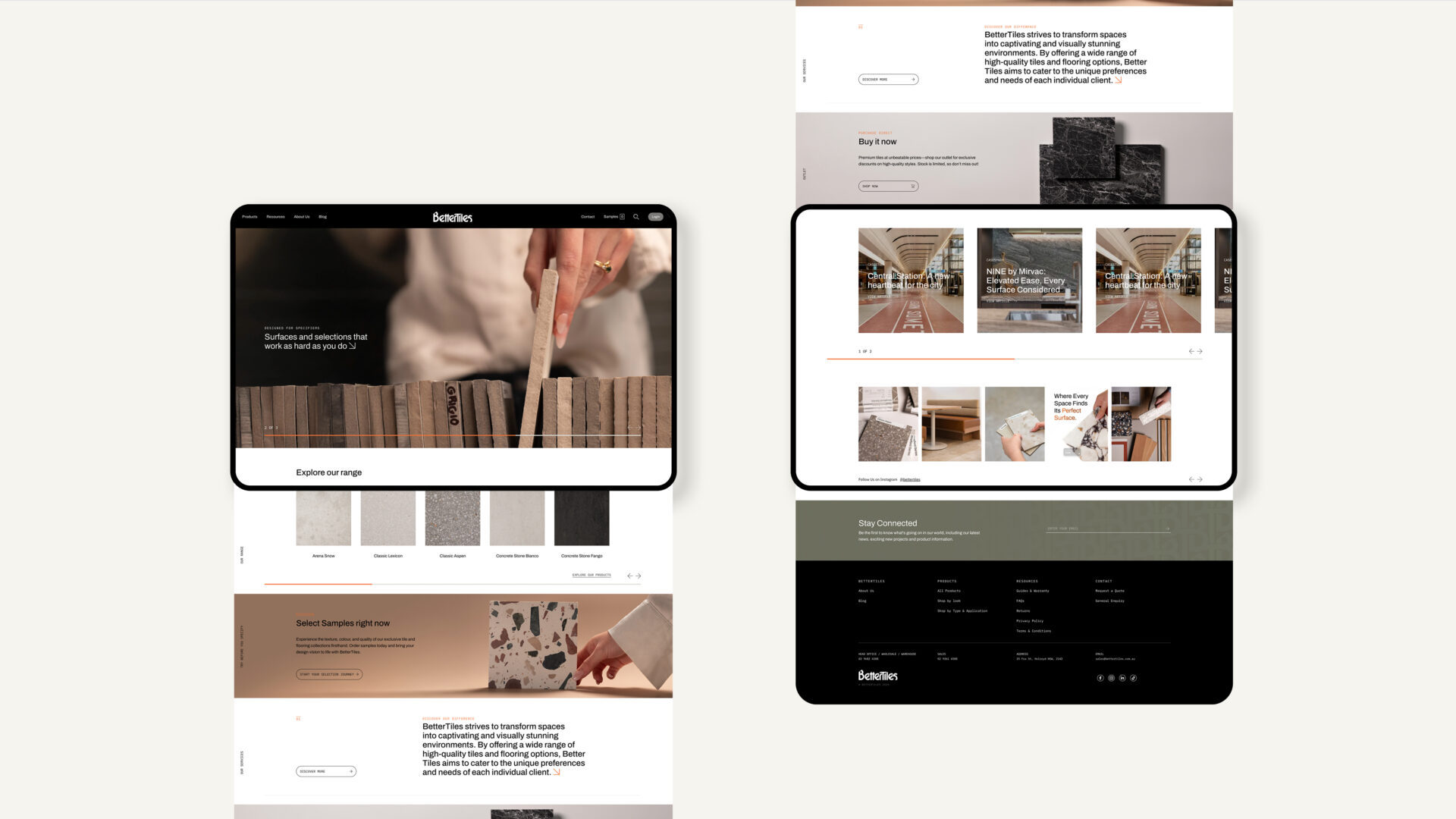 The desktop landing page for BetterTiles.